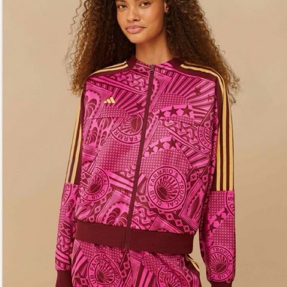 adidas x Farm Rio Track Jacket with Yellow Stripes (rare!) - Picture 6 of 14